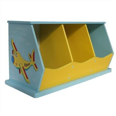 Caixa de joguines per a nens blau 3 armaris