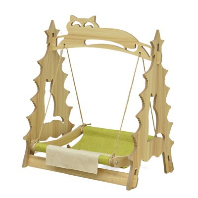 Llit hamaca per gats de fusta